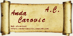 Anda Čarović vizit kartica